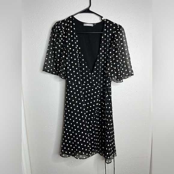 Alice and Olivia Sandra Embroidered Wrap Dress 6 - Picture 2 of 5